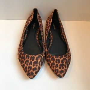 Express | Cheetah Pointed Toe Flats, Size 8